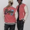 Lamar Varsity Jacket Unisex - Imitatieleren Jas - Coral -Dameskledingwinkel 01d2fd92b457475093992f919857bd94