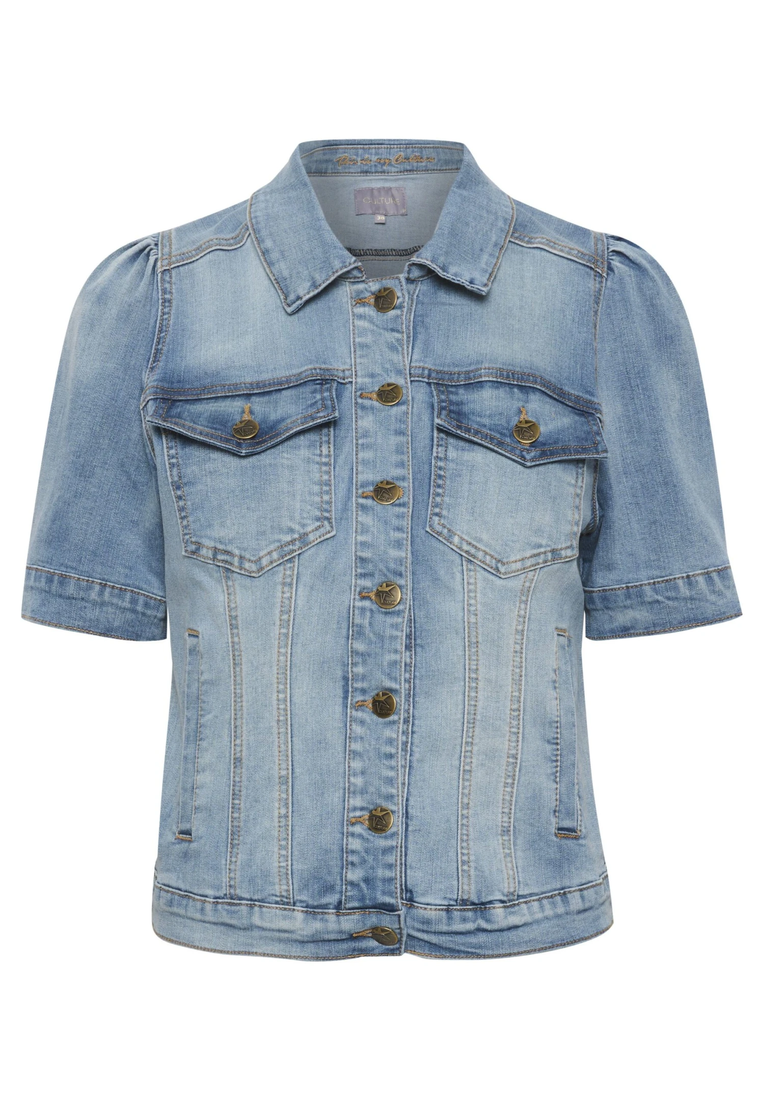 Culture Cubriana Ss - Overhemdblouse - Light Blue Wash 7 Culture Cubriana Ss - Overhemdblouse - Light Blue Wash - Afbeelding 5