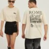YOURTURN Rome Tee Unisex - T-Shirt Print - Mottled Light Brown 2 YOURTURN Rome Tee Unisex - T-Shirt Print - Mottled Light Brown -Dameskledingwinkel 07017d2cd401401ea70ed2bd25c35478