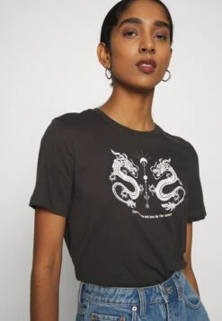 Even&Odd Hattie Mirrored Dragons Tee - T-Shirt Print - 801 - Anthracite -Dameskledingwinkel 0bfbbb5a07384f34bb6d0611800c66fc