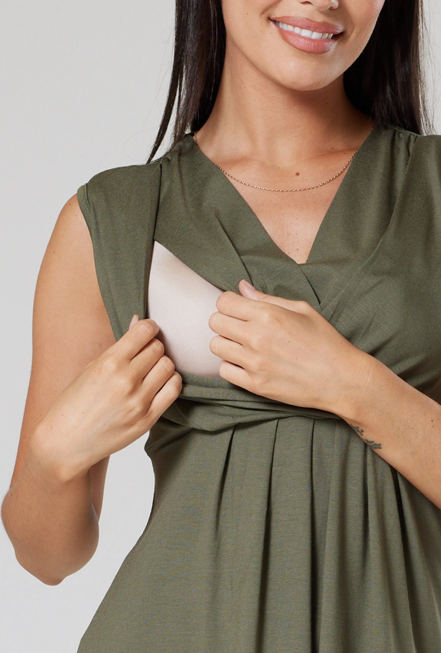 Happy Mama Jurk - Khaki 6 Happy Mama Jurk - Khaki - Afbeelding 4