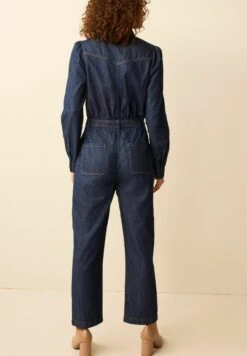 Next Button Through Boilersuit Petite - Jumpsuit - Rinse -Dameskledingwinkel 1b5123257a8d4bab902586c80ff12e13