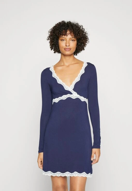 Anna Field Nachtjapon - Dark Blue -Dameskledingwinkel 4b6b2ad408a74060a9a55bdd96d8dc46