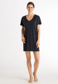 HANRO Laura - Nachtjapon - Midnight -Dameskledingwinkel a52ce214009740b8a4e5beb34f60268e
